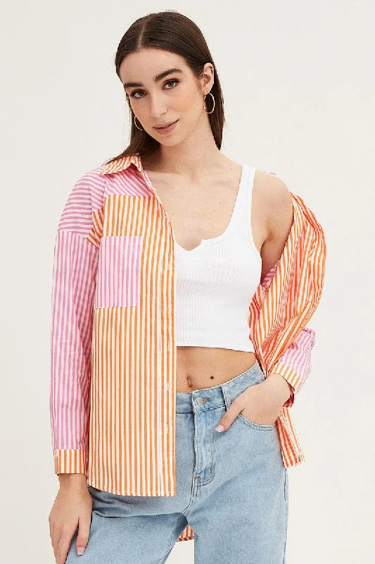 Stripe Shirt Top Long Sleeve