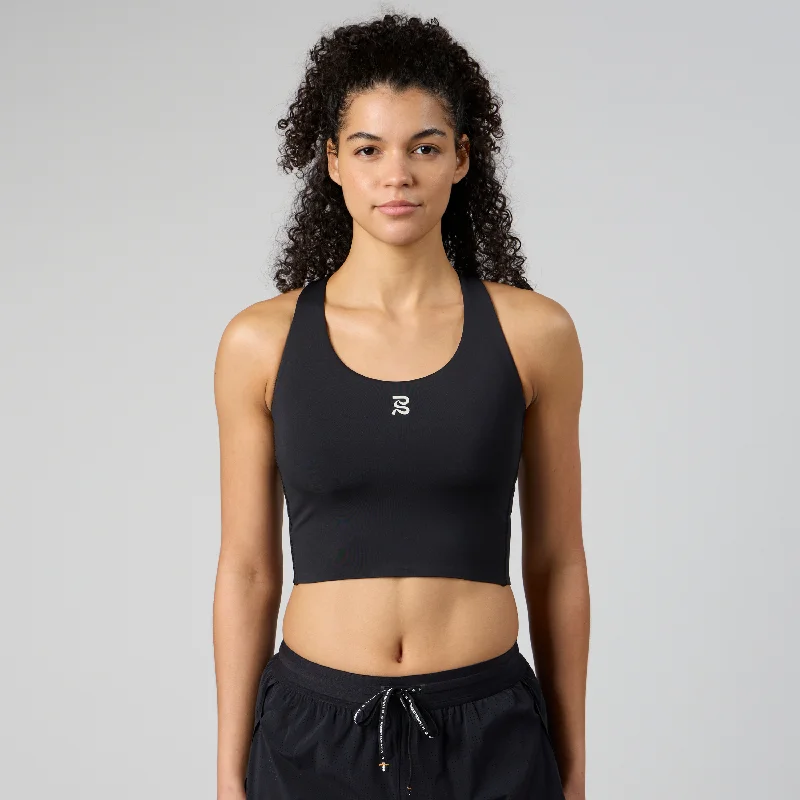 Stamina™ Scoop Neck Race Crop - Black