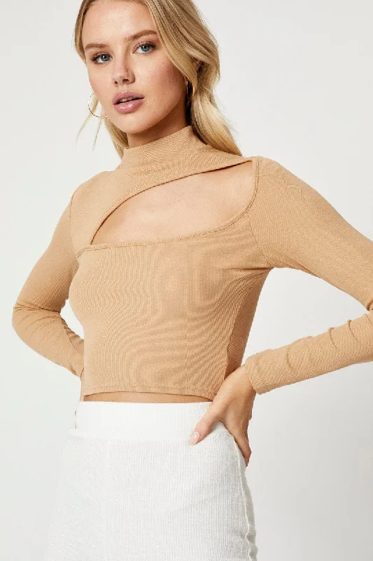 Brown Cut Out Top