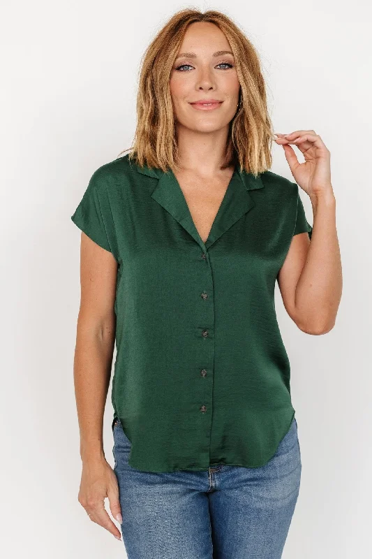 Corey Button Top | Hunter Green