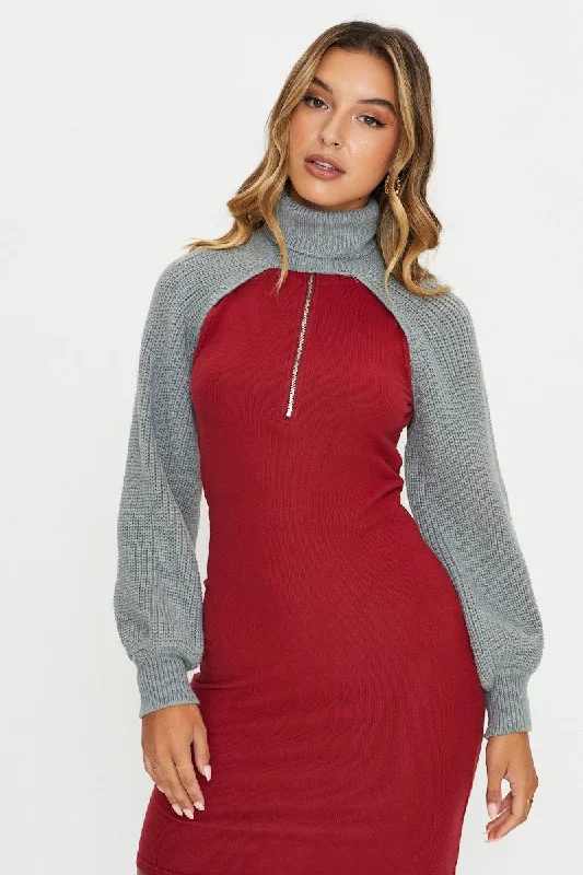 Grey Jumper Roll Neck