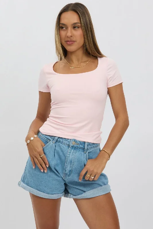 Pink Supersoft Top Short Sleeve