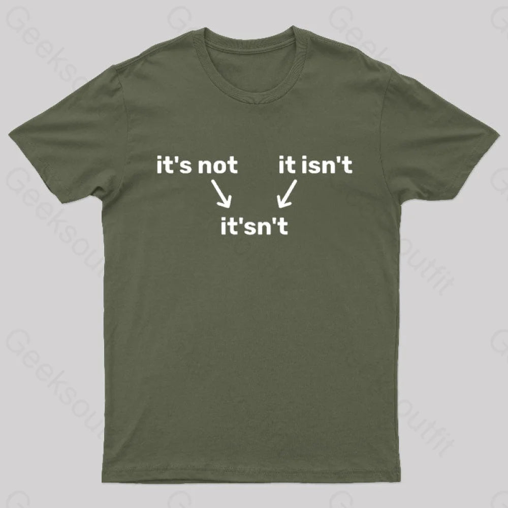 It's Not It Isn't It'sn't Nerd T-Shirt