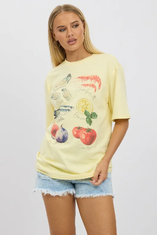 Yellow Graphic Tee Short Sleeve