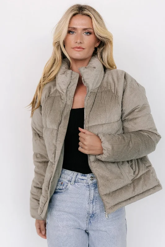 Holden Corduroy Puffer Jacket | Dusty Sage