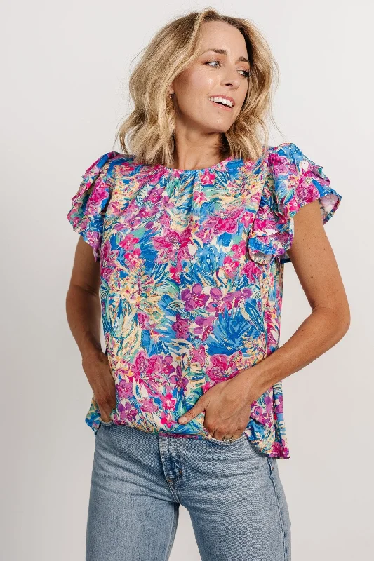 Lakely Top | | Blue + Pink Multi