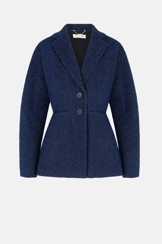 Cezanne Jacket In Dark Navy Cotton Boucle