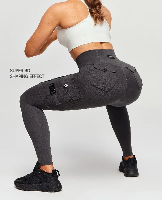 Cargo Fitness Leggings Plus - Elephant Grey