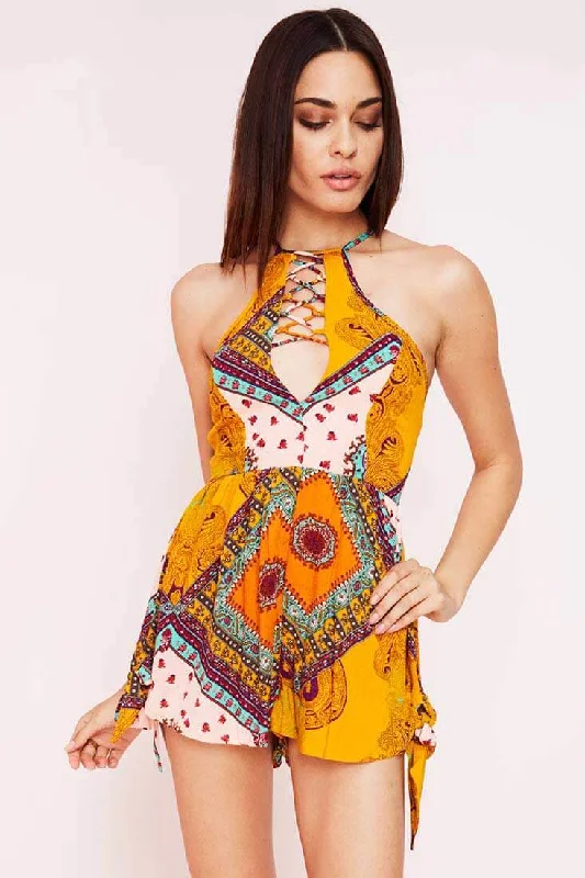 Milou Havana Romper Orange Print