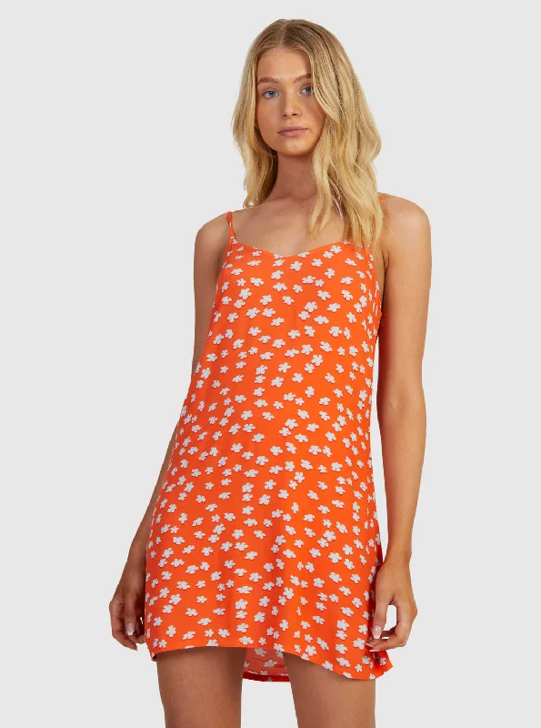 Shine A Light Slip Dress - Tiger Lily Flower Rain