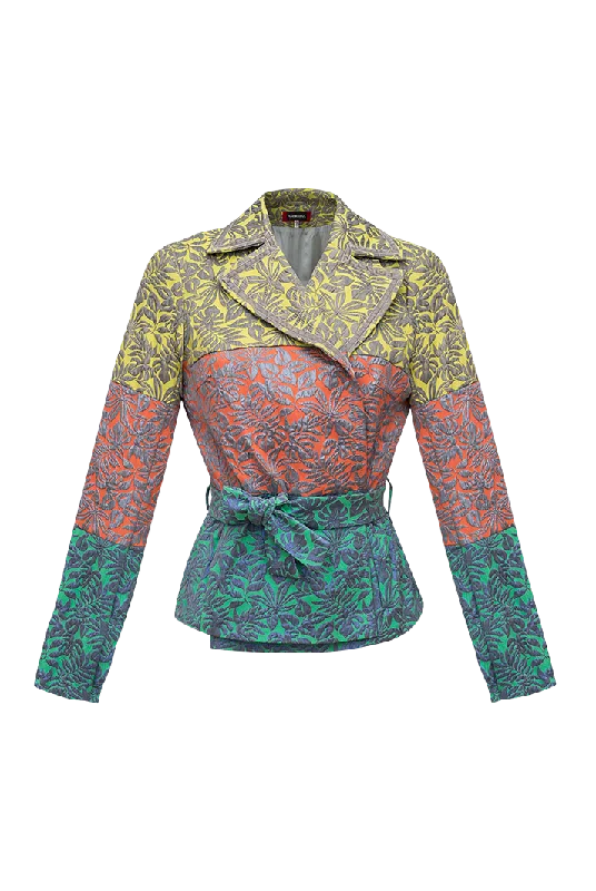 Multicolor Patchwork Jacquard Jacket