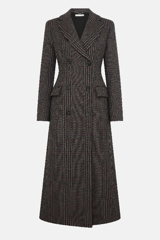 Kelin Coat in Prince of Wales Check Merino Wool