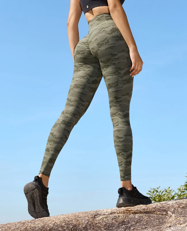 Scrunch Butt Leggings - Moss Green Camo