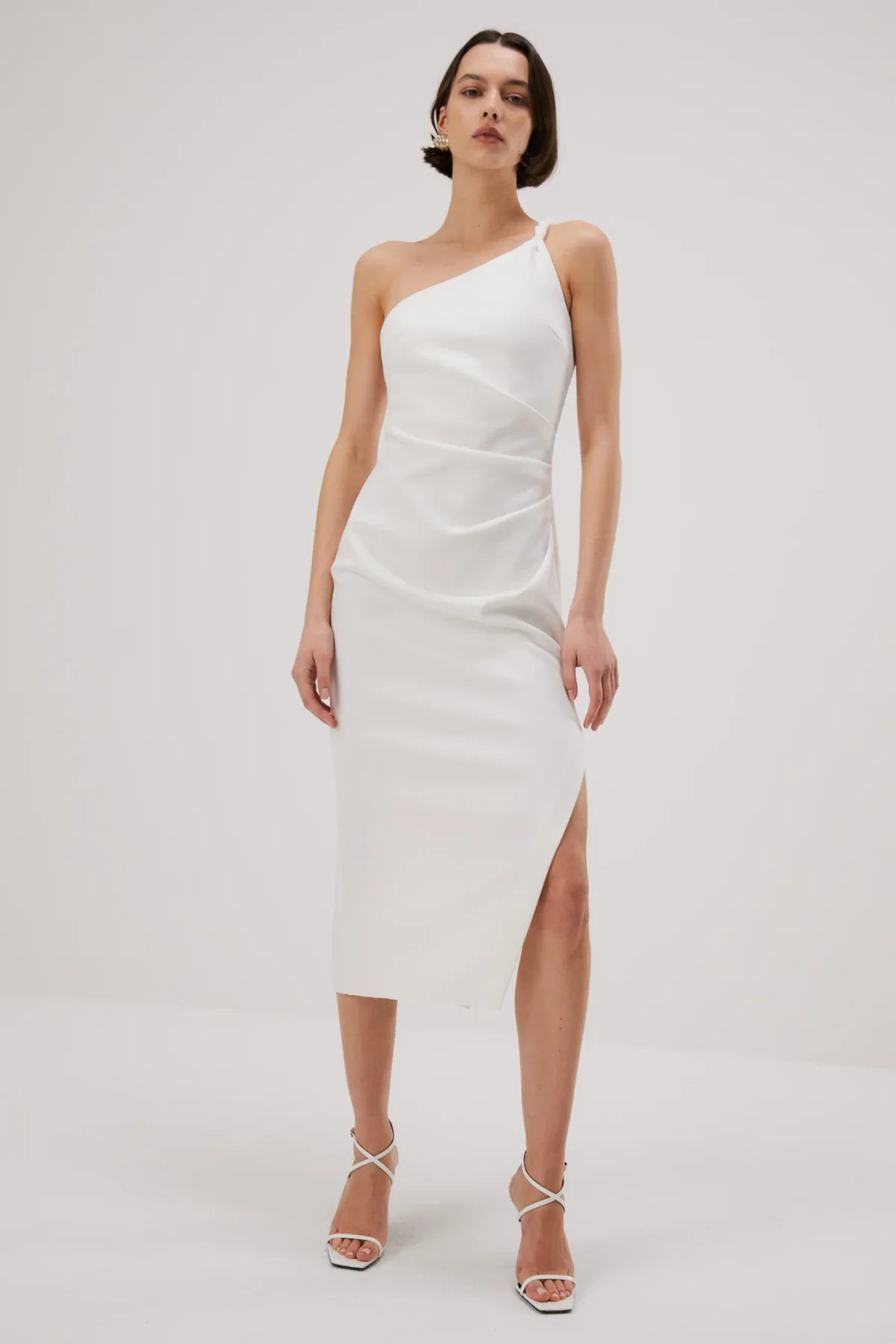 Misha Carrington Bonded Crepe Midi Dress - Ivory