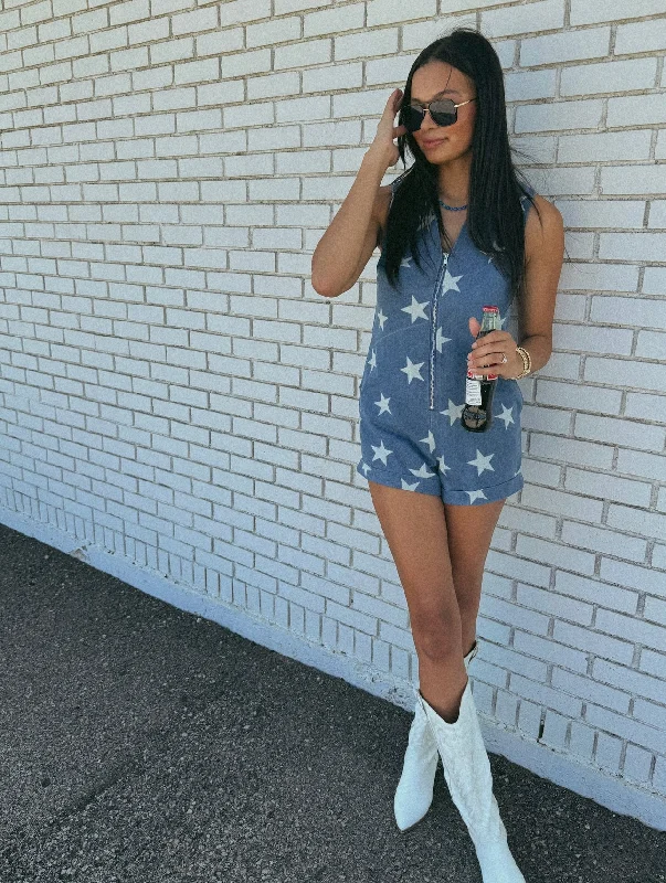 All American Denim Romper | Light Wash | FINAL SALE