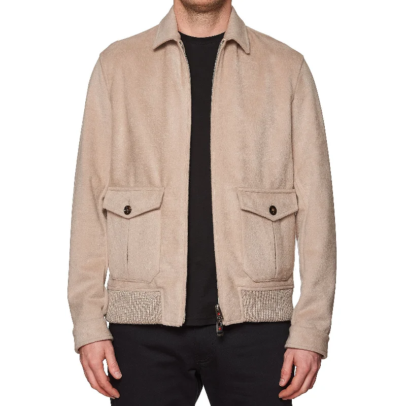 KITON KIRED "Furb" Beige Bomber Jacket EU 50 NEW US M