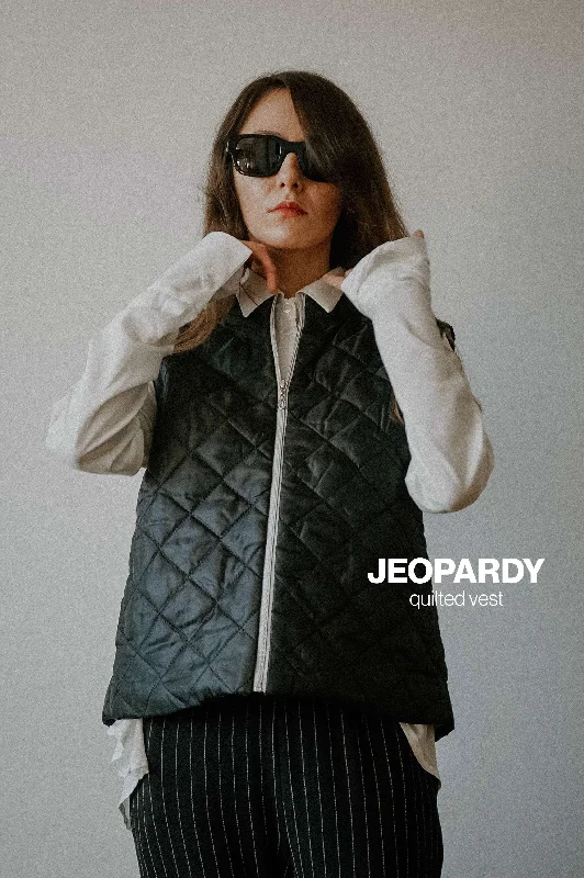 Quilted Black Vest