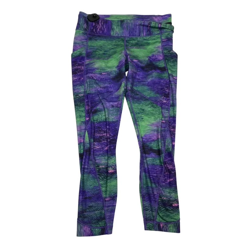 Athletic Leggings By Lululemon In Green & Purple, Size: 10