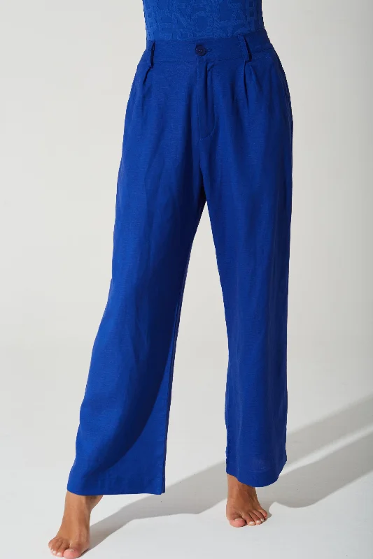 Belle Linen Pant - Royal Blue