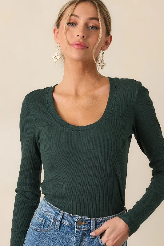 Z Supply Sirena Rib Cyprus Green Long Sleeve Top