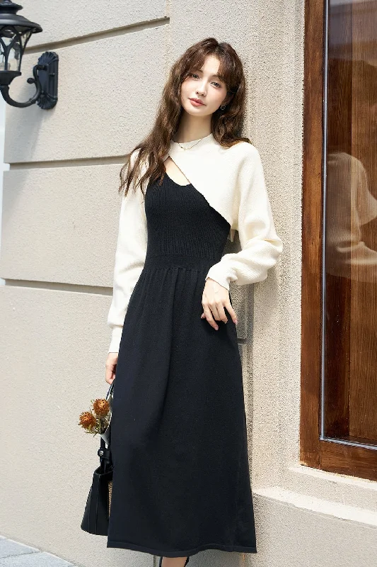 Spaghetti Strap Dress and Coat Set