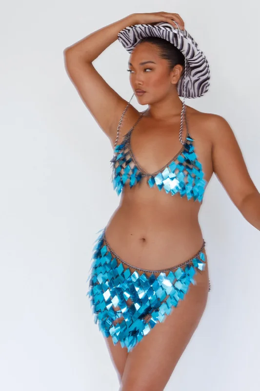 River Festival Shiny Sequins 2 Piece Set Blue