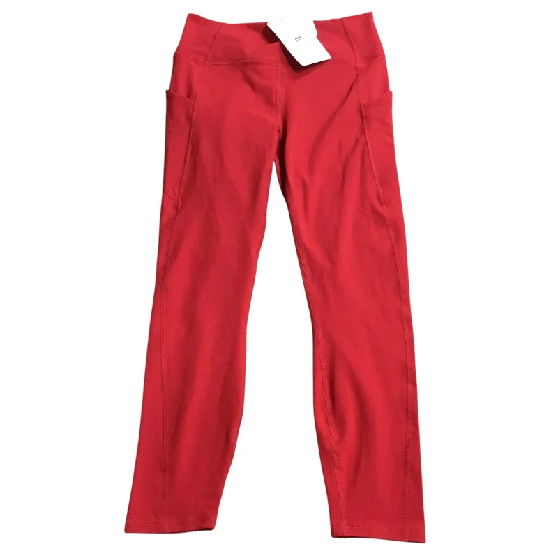 Athletic Leggings By Fabletics In Red, Size: M