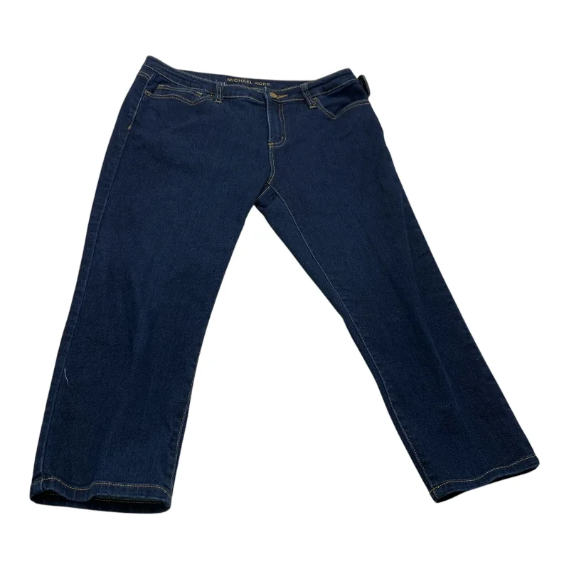 Jeans Cropped By Michael By Michael Kors In Blue Denim, Size: 8