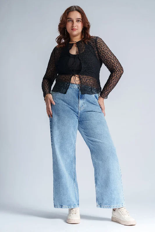 Skyward Blue Curve Straight Fit Jeans