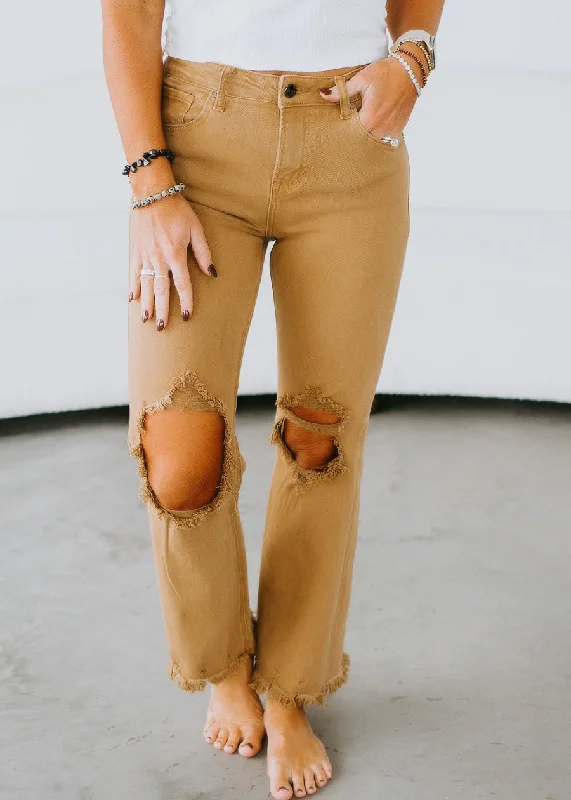 Randie Distressed Straight Pants