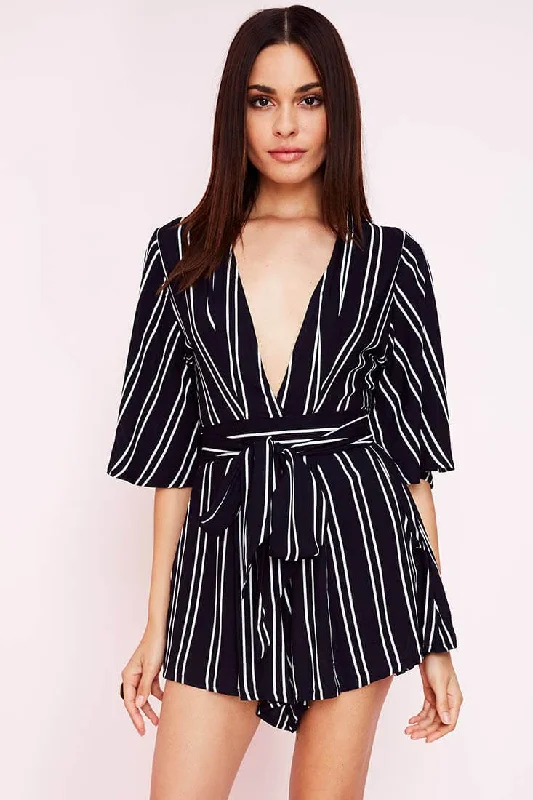 Gisele Casual cutout Romper Navy