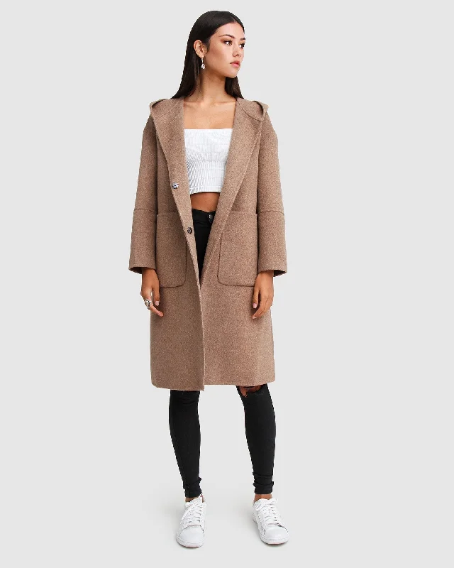 Walk This Way Wool Blend Oversized Coat - Oat